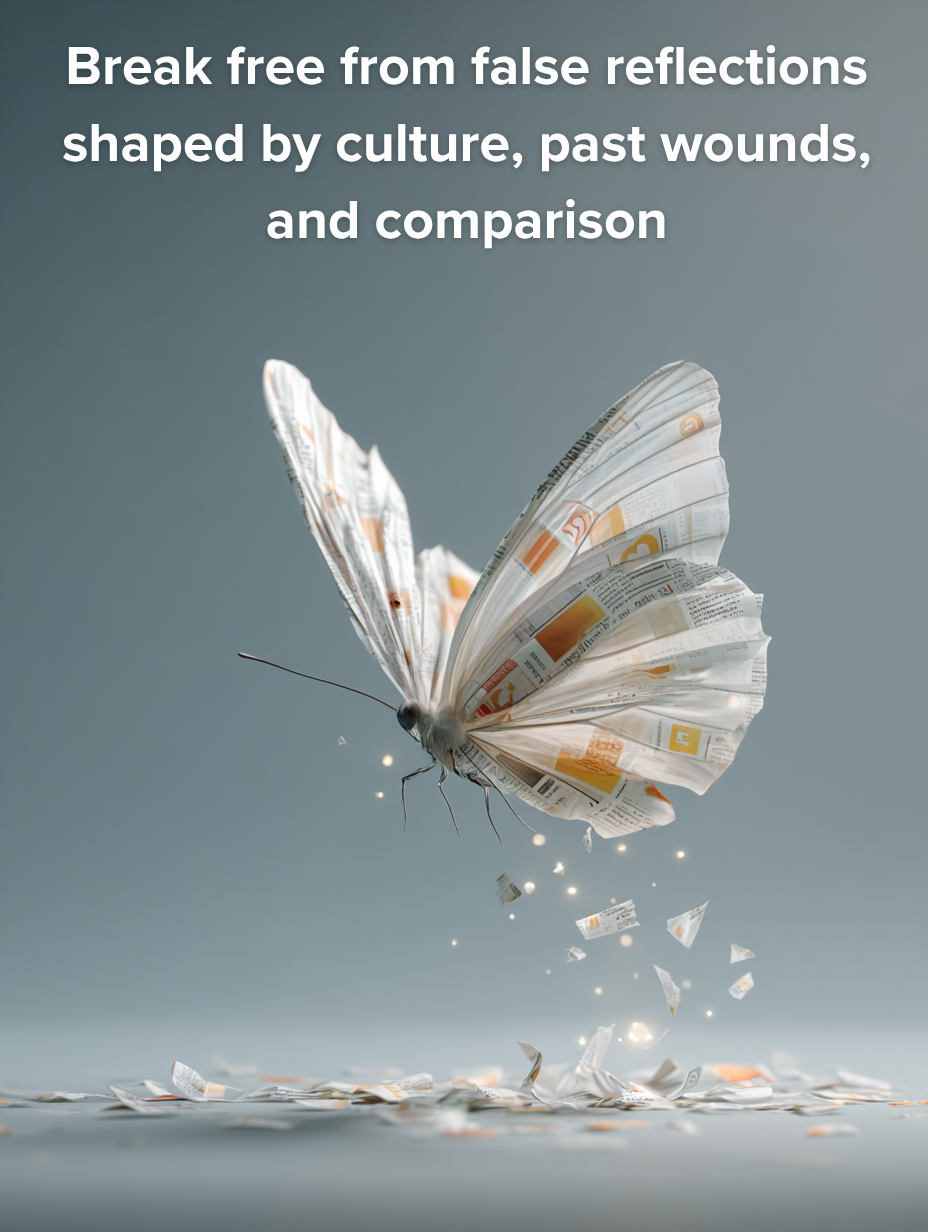 Break free from false reflections shaped by culture, past wounds, and comparison